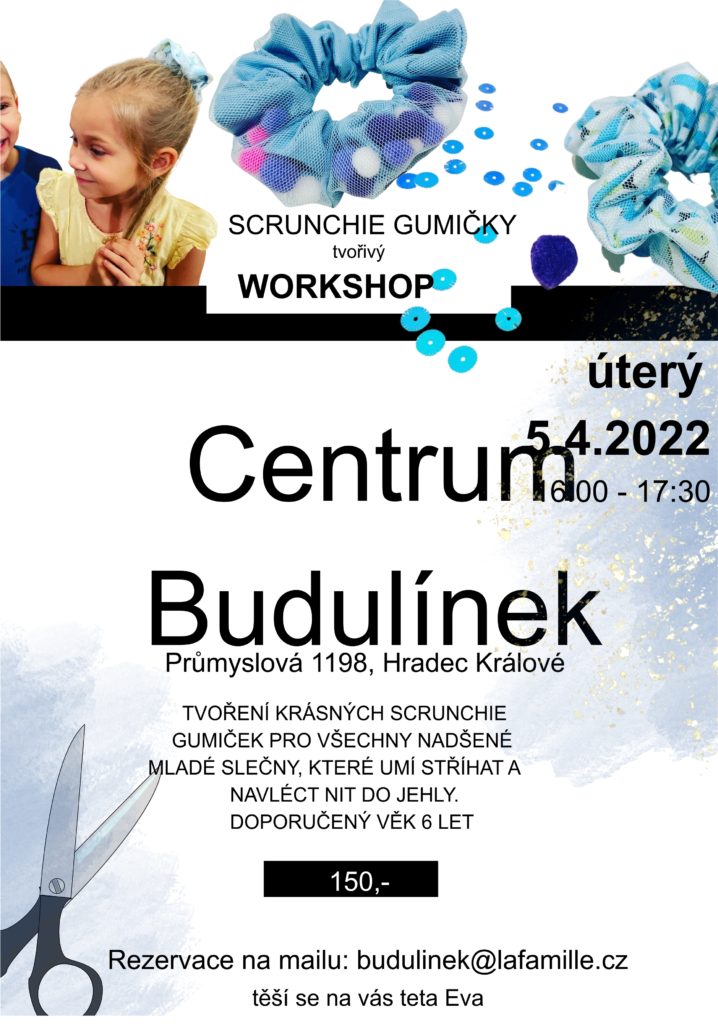 Workshop - crunchie gumičky 5.4.2022 od 16:00 @ Centrum Budulínek